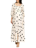 Seraphine - Carmen 3/4 Sleeve Shirred Bodice Midi Maternity Dress