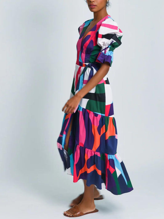 Hutch - Marisol Puff Sleeve Wrap Dress Dress - Sz M