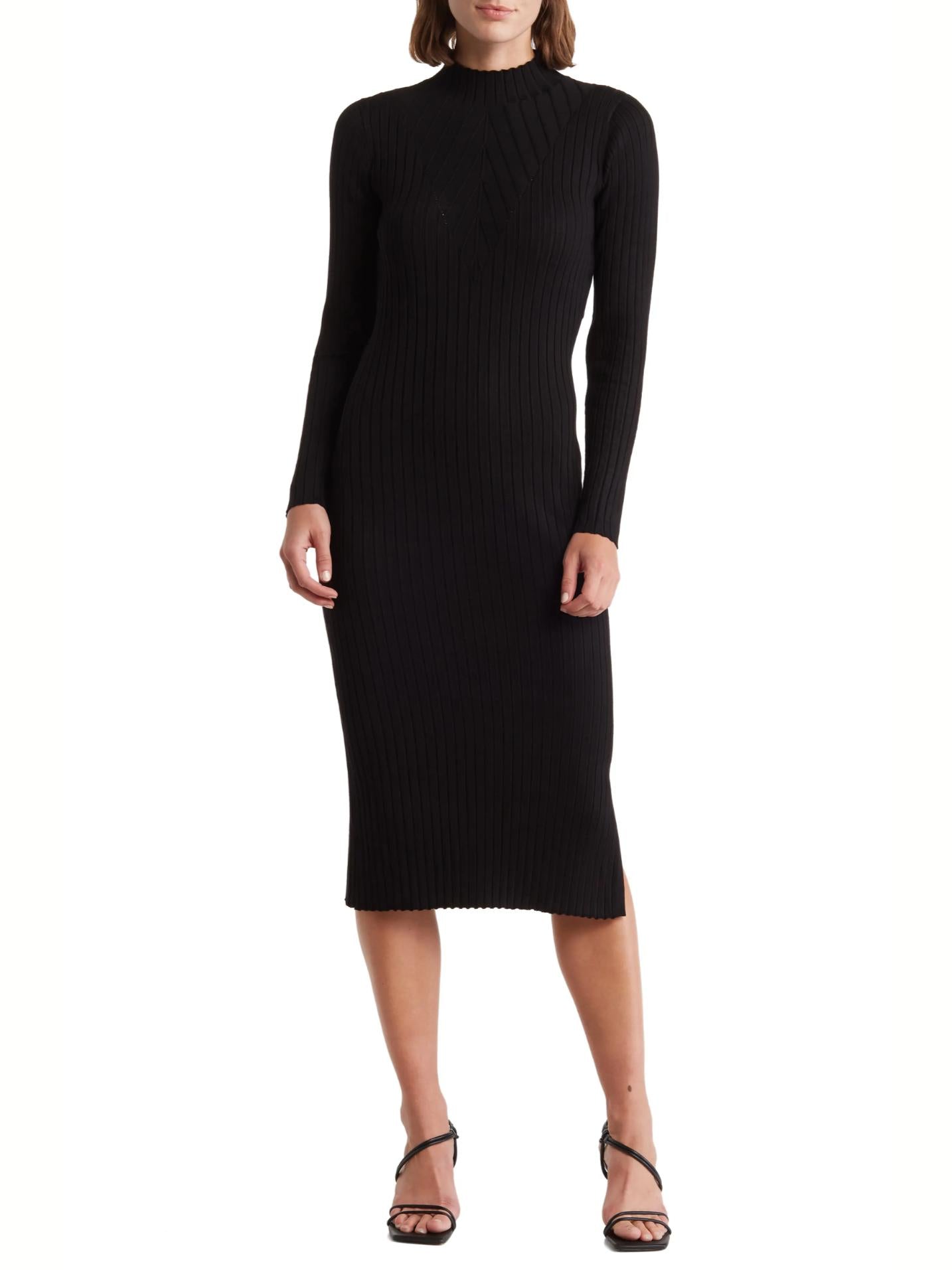 Nanette Lepore - Leah Long Sleeve Ribbed Sweater Dress - Sz M
