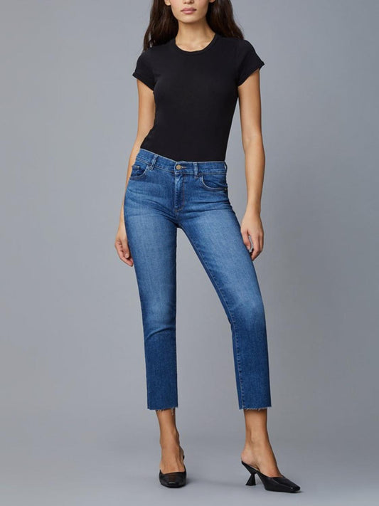 DL1961 - Mara Straight Leg Mid-Rise Crop Jeans - Sz 32
