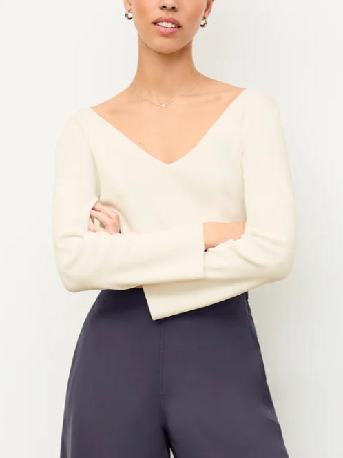 M.M.LaFleur - The Kara V-Neck Knit Top - Sz XL