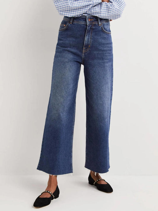 Boden - High-Rise Wide Leg Cropped Jeans - Sz 12