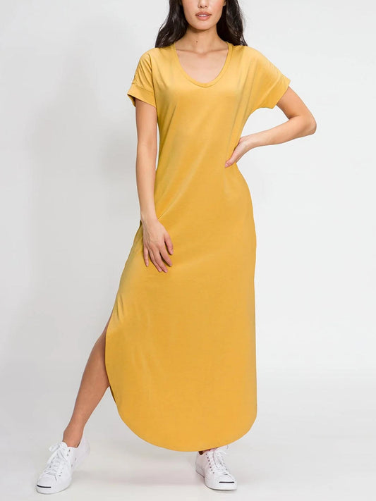 Proto101 - Side Slit T-Shirt Maxi Dress - Sz S