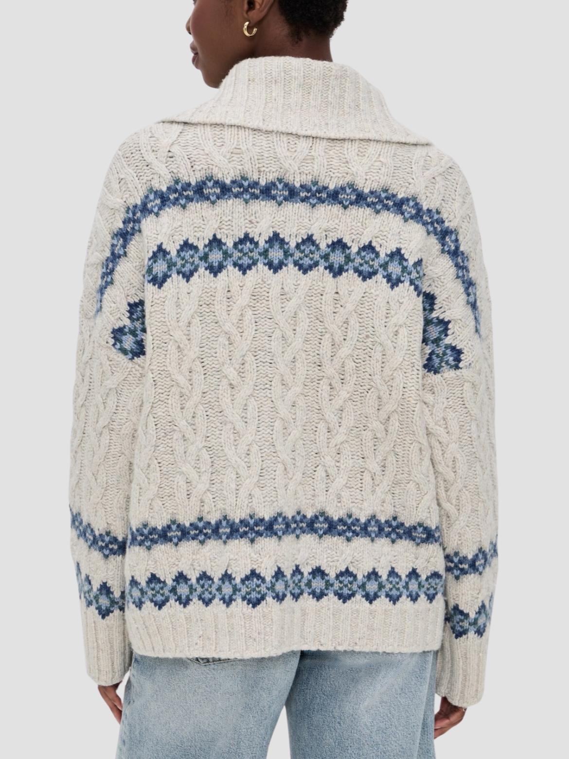 Faherty - Highland Fair Isle Wool Blend Cardigan - Sz M