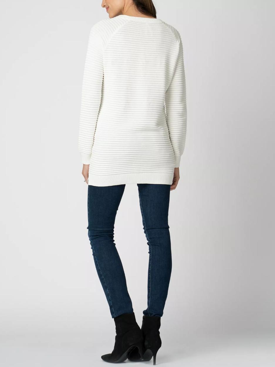 Seraphine - Amalia Ripple Stitch Nursing Sweater - Off White