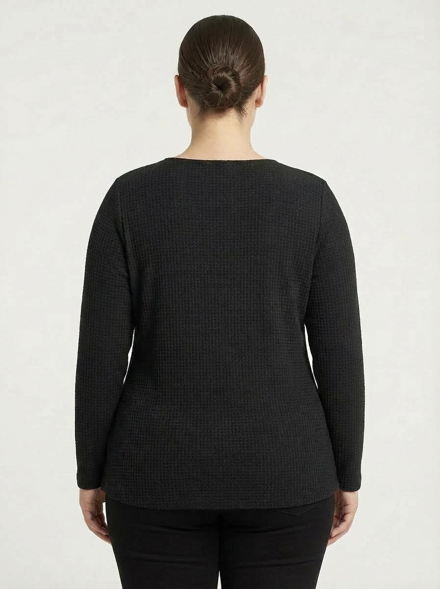 Calvin Klein - Textured Keyhole Knit Top - Sz XL