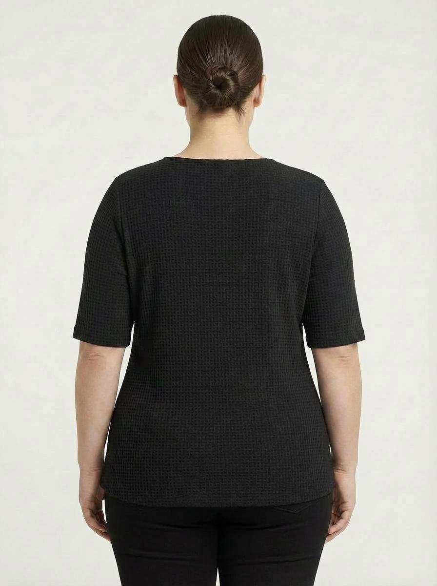 Calvin Klein - Textured Keyhole Knit Top - Sz XL