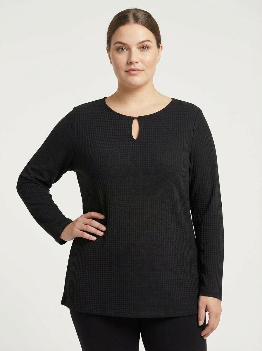 Calvin Klein - Textured Keyhole Knit Top - Sz XL