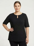 Calvin Klein - Textured Keyhole Knit Top - Sz XL