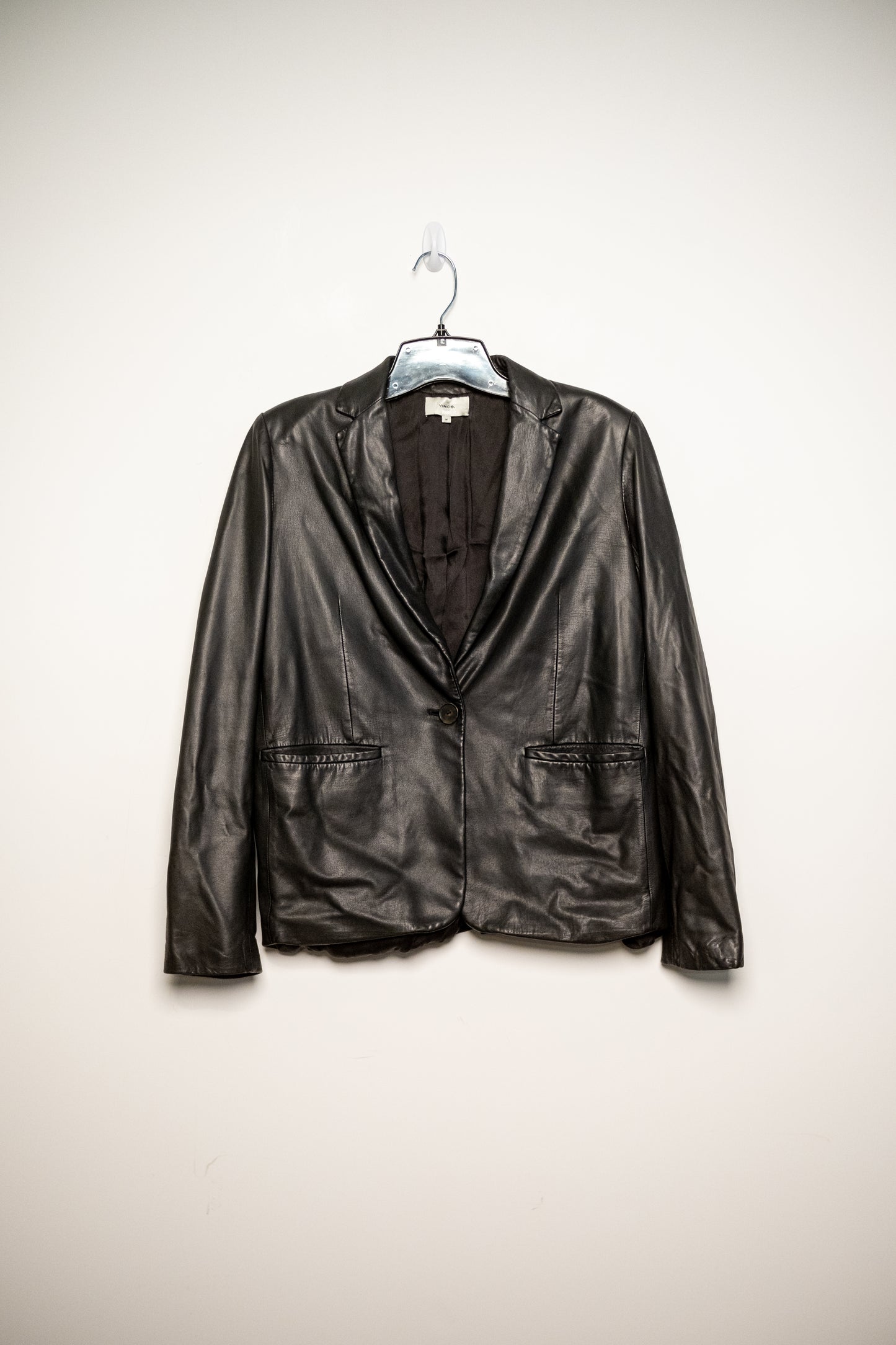 Vince black leather blazer