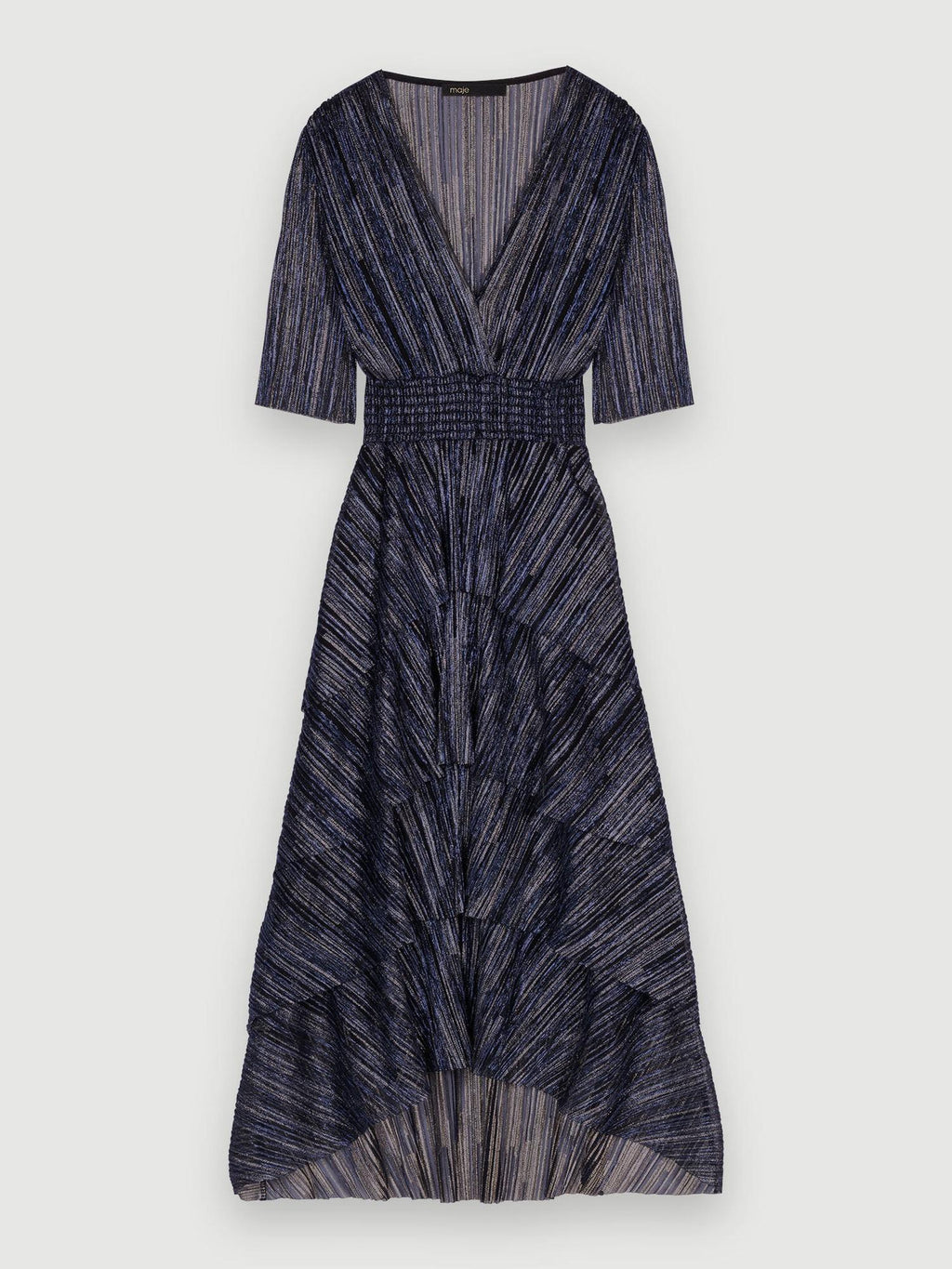 Maje - Tiered Lame Midi Dress - Sz L