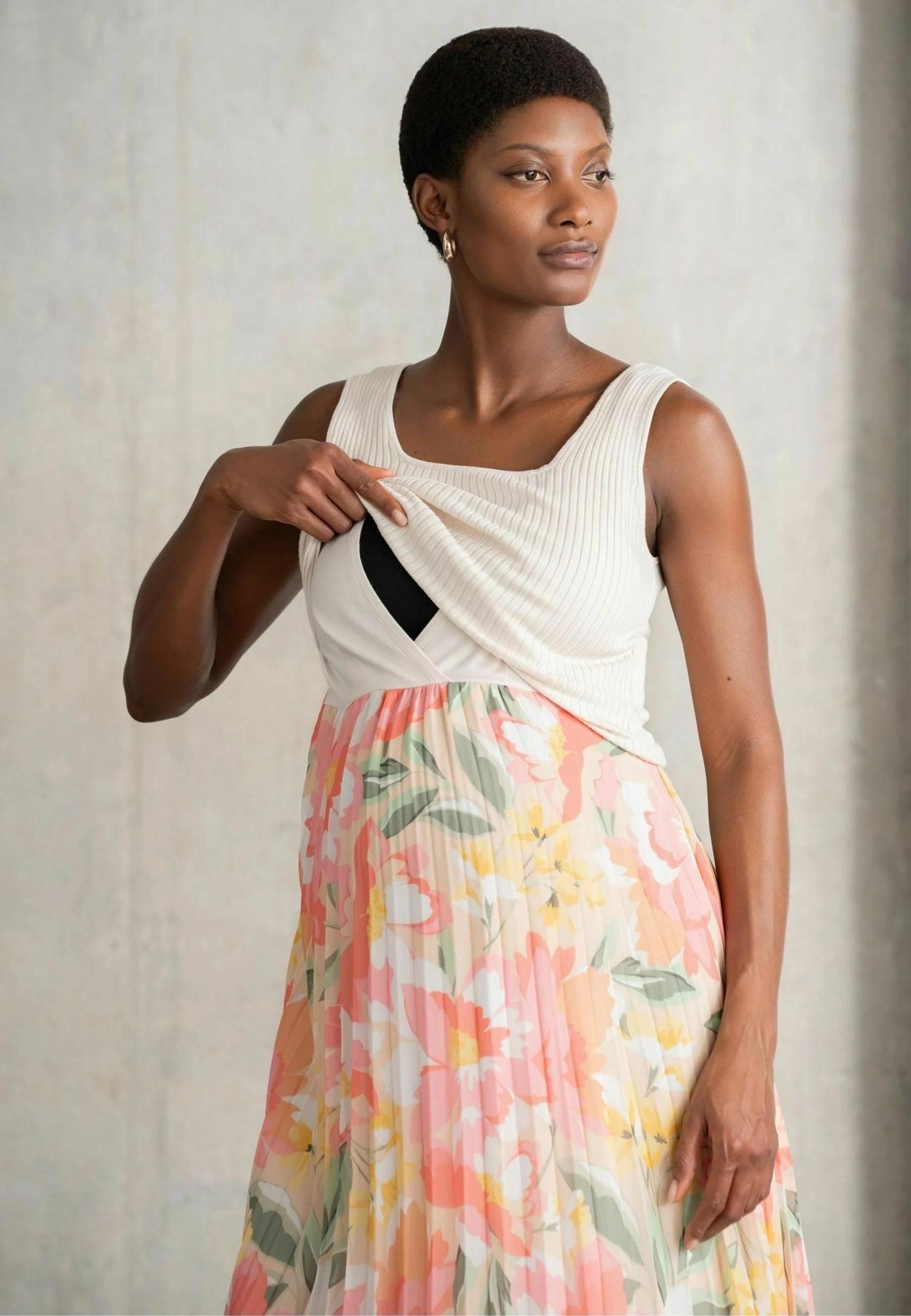 Seraphine - Arabella Knit Top with Pleat Skirt Nursing Dress