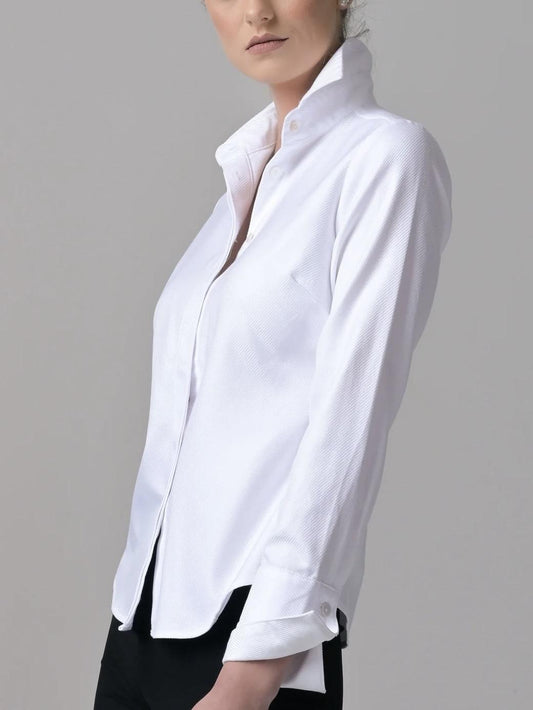 Farinaz Taghavi - Attitude Twill Long Sleeve Button-Down Shirt - Sz S