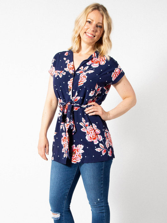 Yumi Kim - Upcycled Floral Button Up Tunic - Sz S