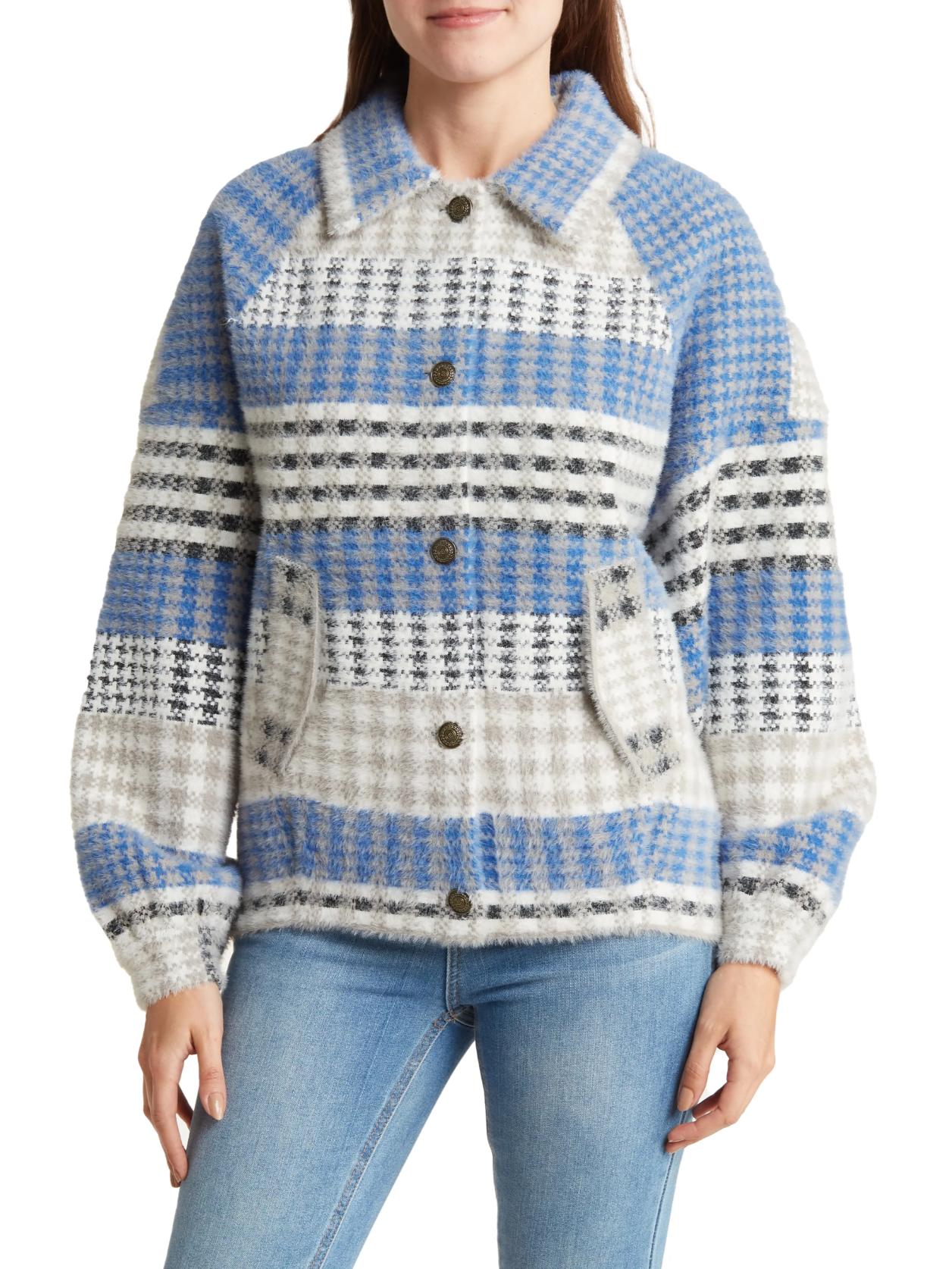 NVLT - Eyelash Welt Pocket Sweater Coat - Sz M