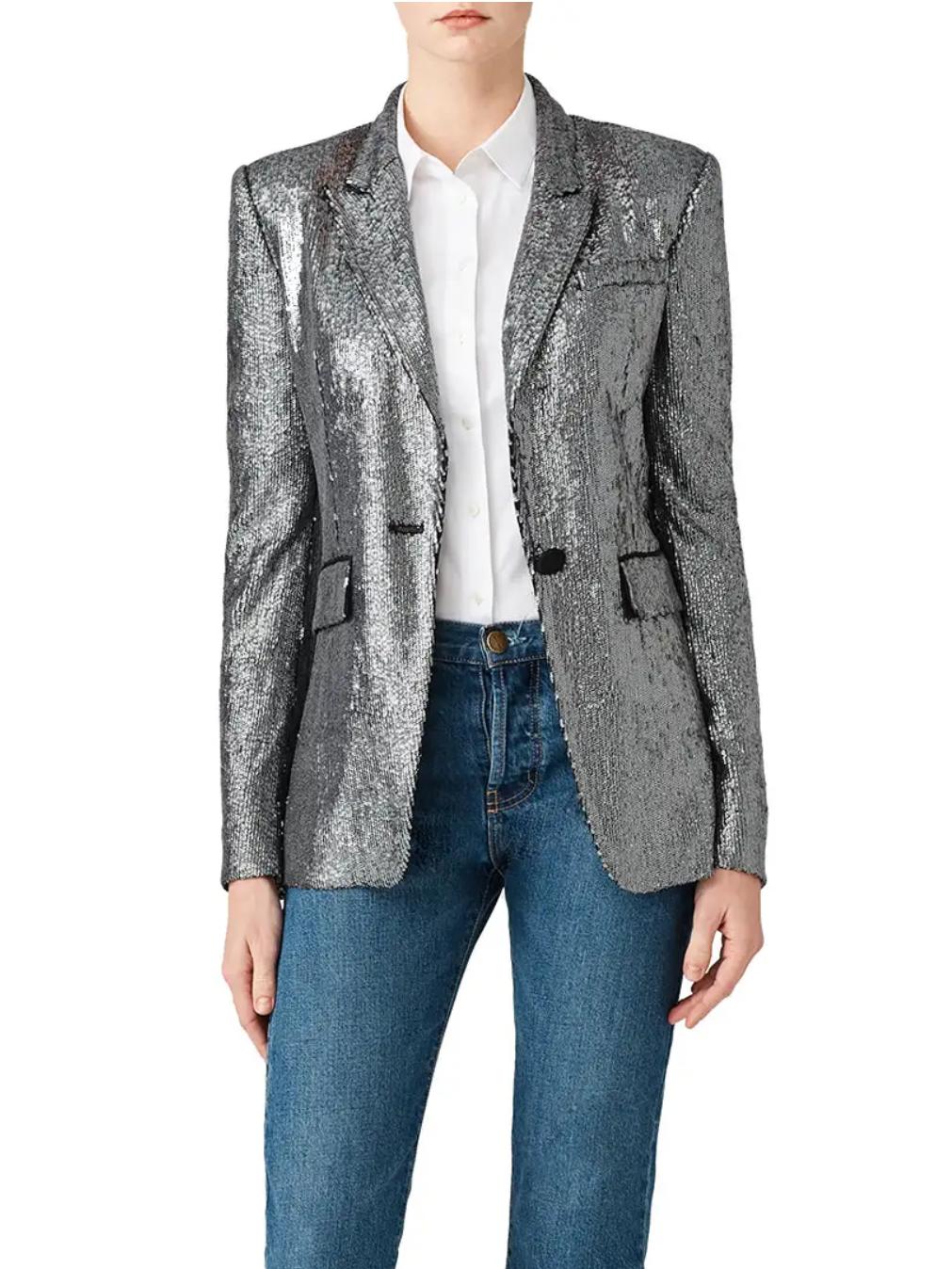 Rachel Zoe - Front Button Closure Sequin Rixey Blazer - Sz 8