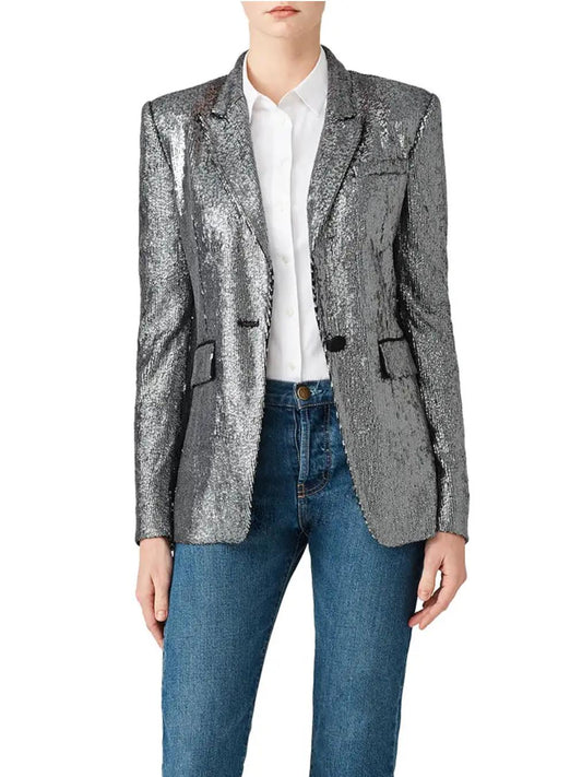 Rachel Zoe - Front Button Closure Sequin Rixey Blazer - Sz 8