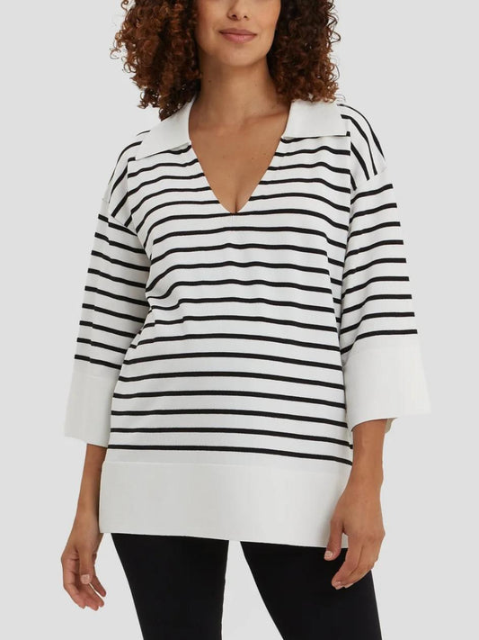 Nom Maternity - Polo Collar Suki Sweater - Sz LM