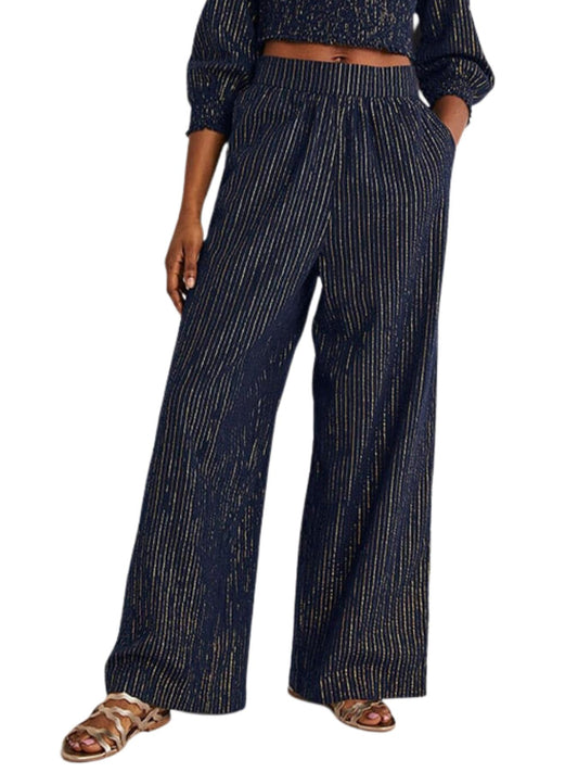 Boden - Cotton Metallic High-Rise Trousers Pants - Sz 14