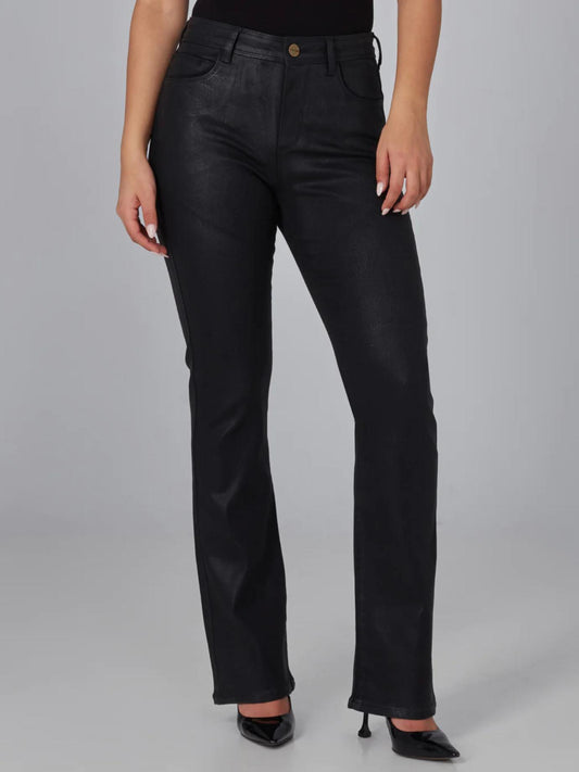 Lola Jeans - Billie High-Rise Coated Bootcut Jeans - Sz 42