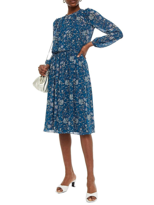 Mikael Aghal - Ruffle Trimmed Georgette Dress - Sz 10