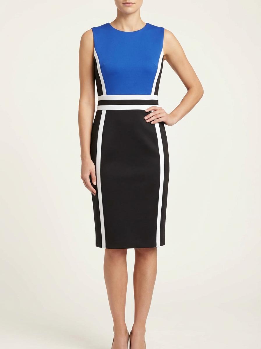 Calvin Klein - Triple Panel Colorblock Sheath Dress - Sz 14W