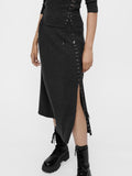 Maje - Knit Silver Eyelet Lace Up Midi Skirt - Sz M
