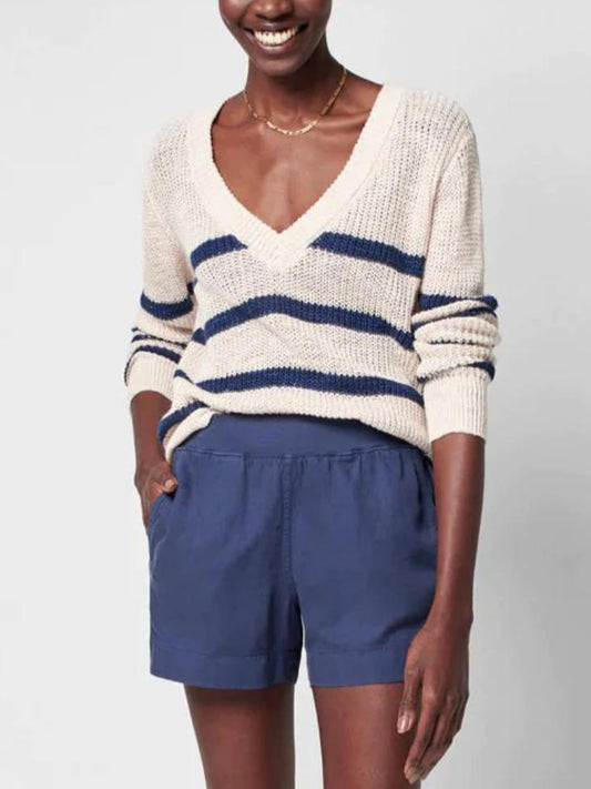 Faherty - Miramar V-Neck Linen Blend Sweater - Sz L