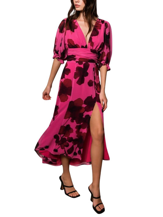 Hutch - Mathys Side Slit V-Neck Midi Dress - Sz 8