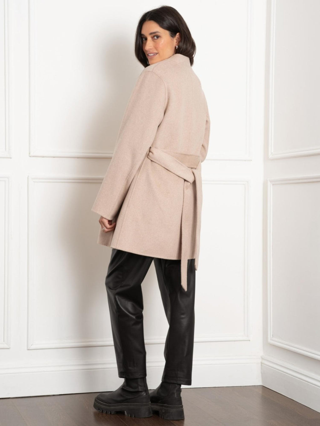 Seraphine - Chandler Double Breasted Wool Coat - Beige