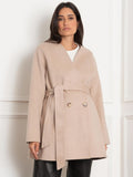 Seraphine - Chandler Double Breasted Wool Coat - Beige