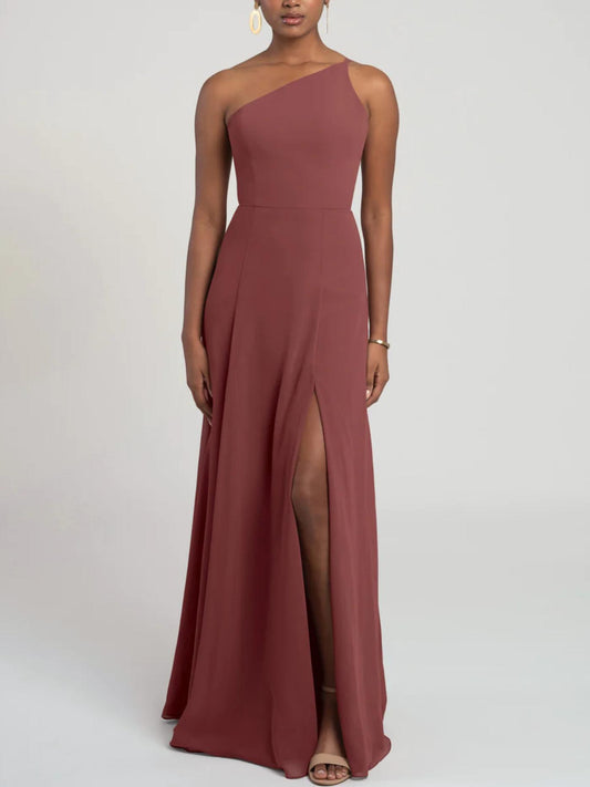 Jenny Yoo - Kora One-Shoulder Side Slit Gown - Sz 16