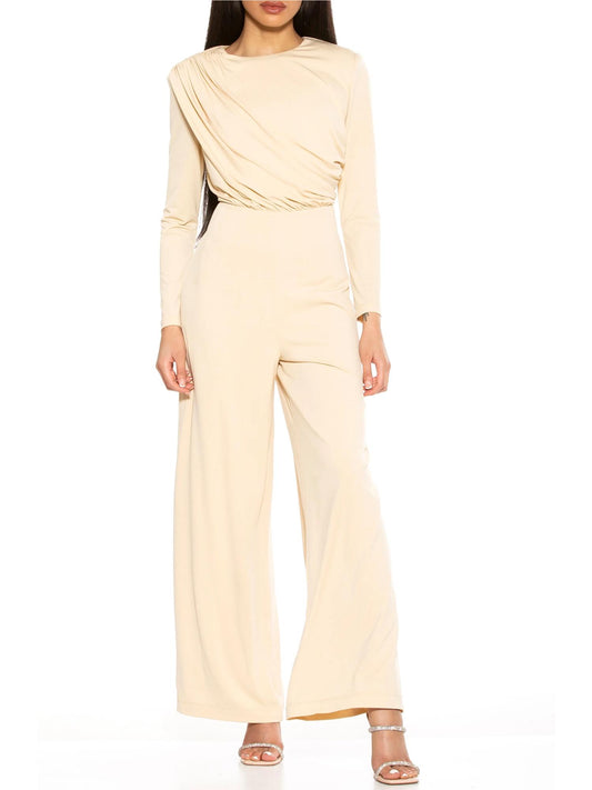 Alexia Admor - Ruched Wide-Leg Jumpsuit - Sz M