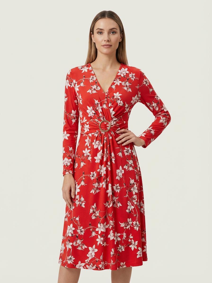 Calvin Klein - Buckle Faux Wrap Dress - Sz 1X