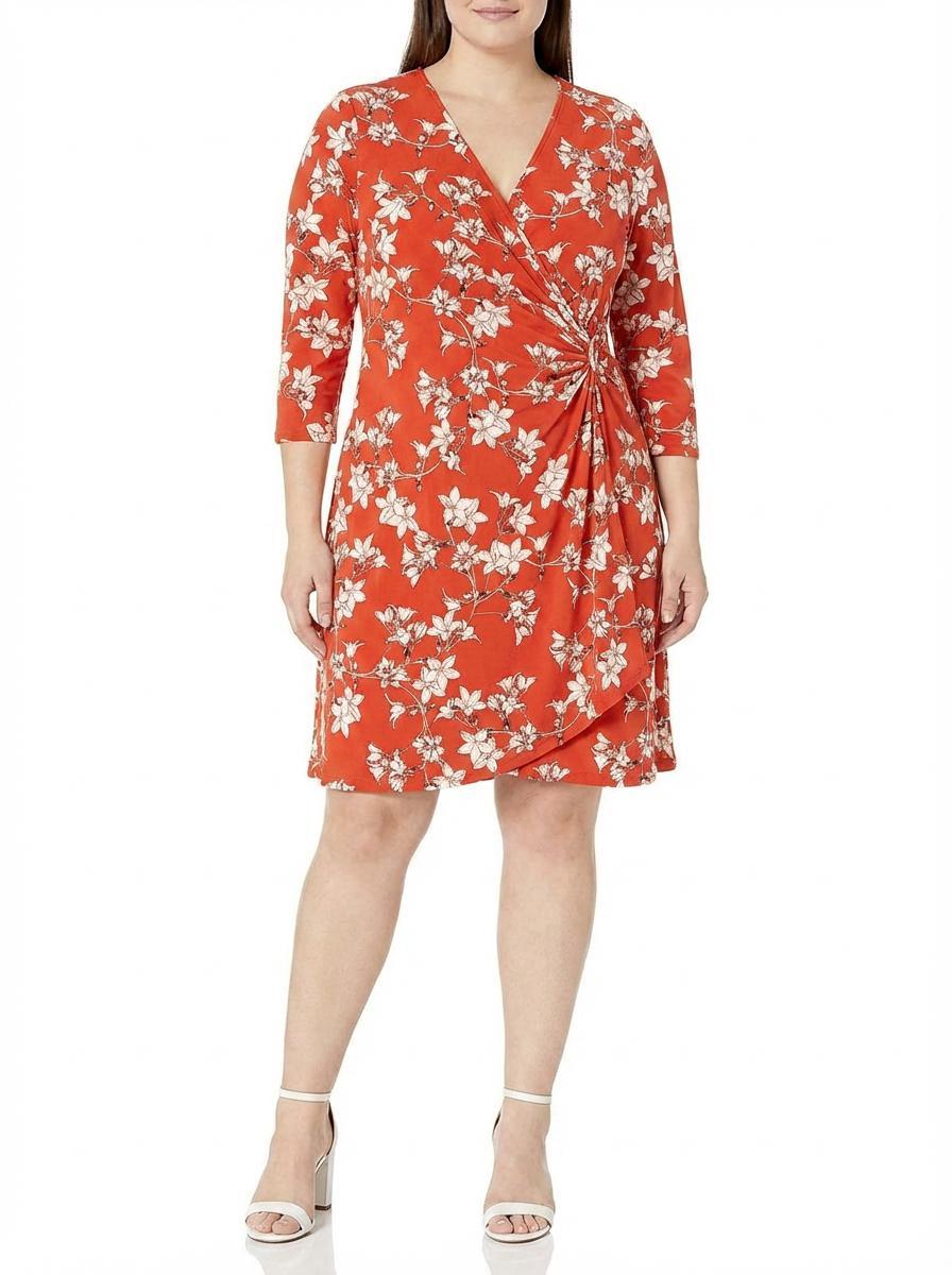 Calvin Klein - Buckle Faux Wrap Dress - Sz 1X