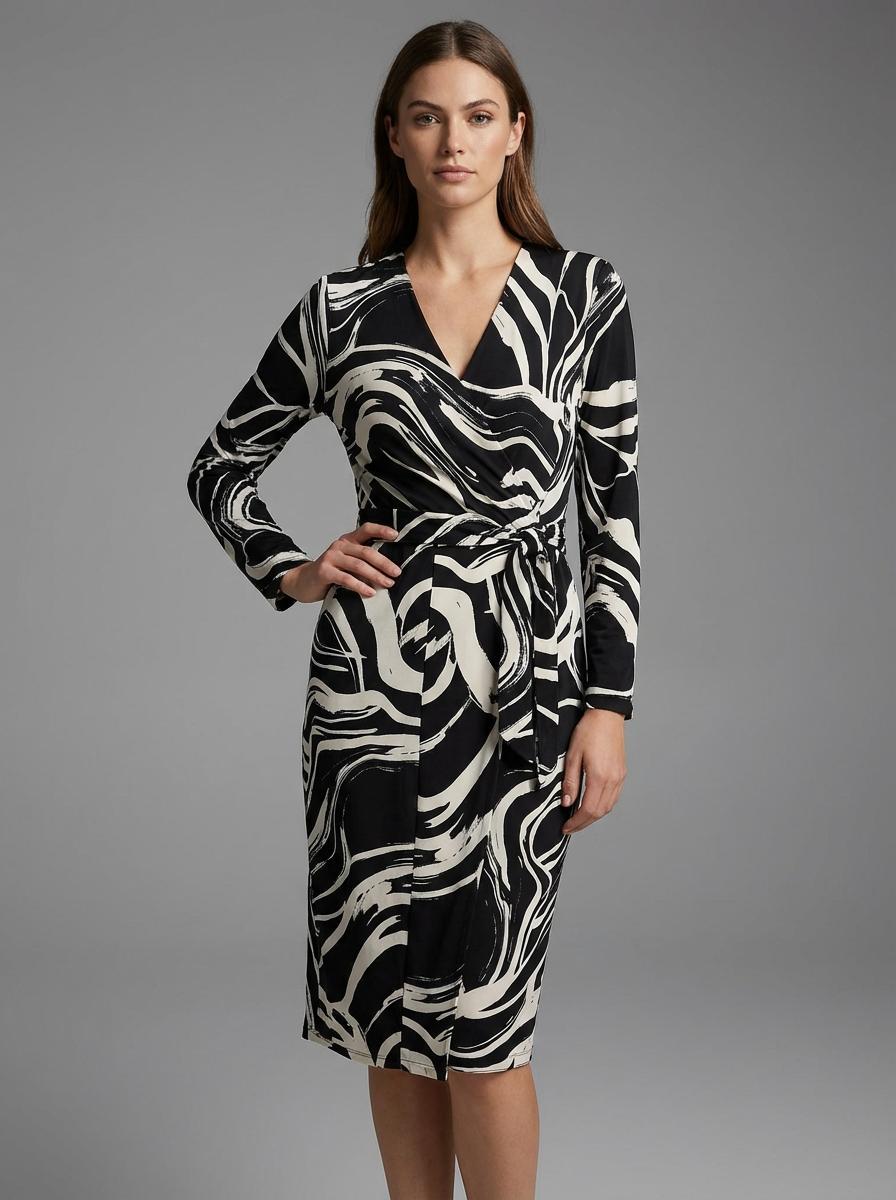 Donna Morgan - Shoulder-Pad Wrap-Style Dress - Sz 20W
