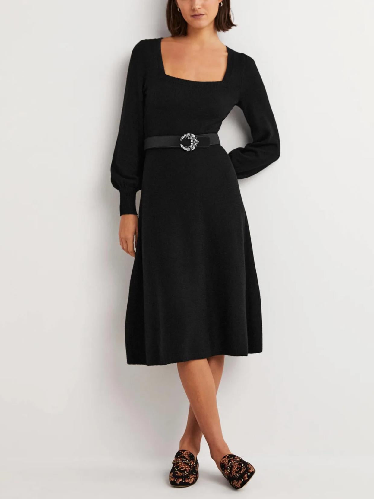 Boden - Square Neck Wool Blend Knit Dress - Sz 8