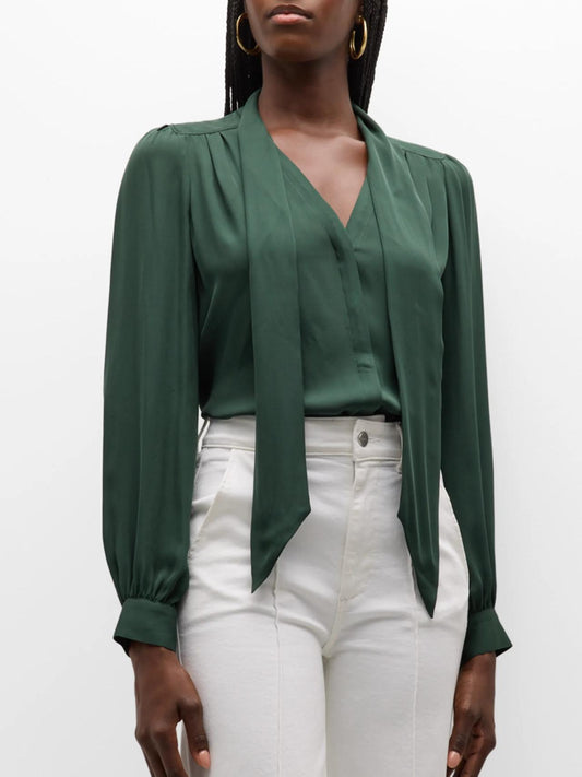 Paige - Kirstie Long Sleeve Scarf Blouse - Sz L