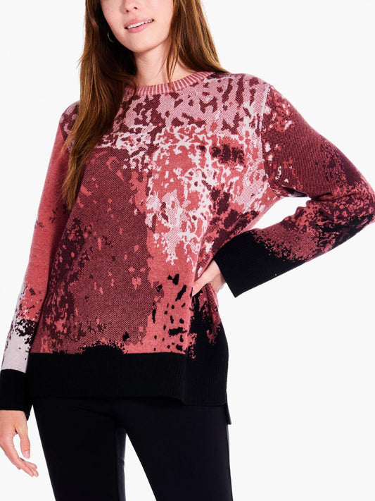 NIC+ZOE - Scenic Long Sleeve Double Knit Stitch Sweater - Sz M