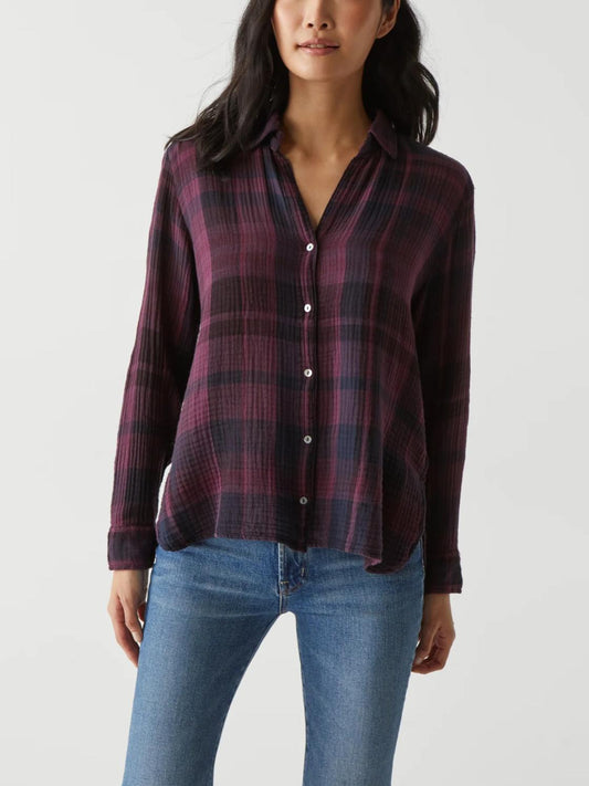 Michael Stars - Leo Plaid Long Sleeve Button-Down Shirt - Sz XS