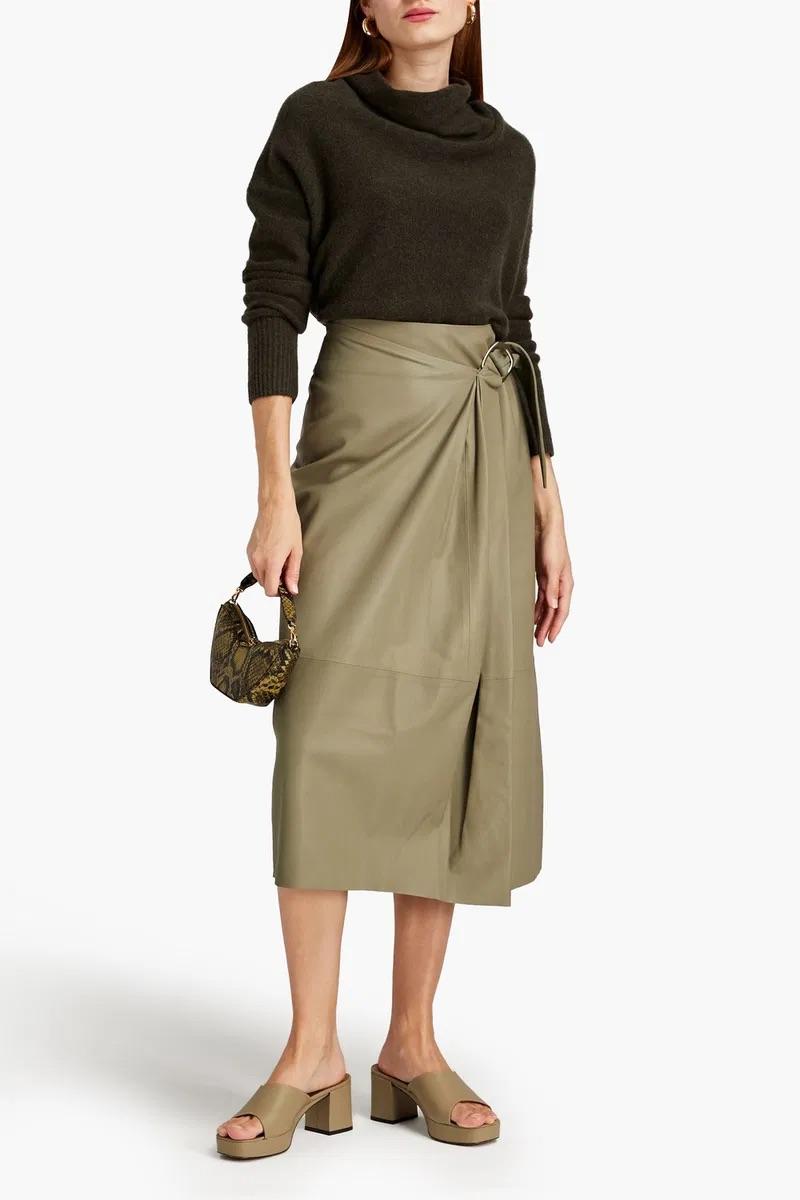 Vince - Faux Wrap Leather Skirt - Sz 00