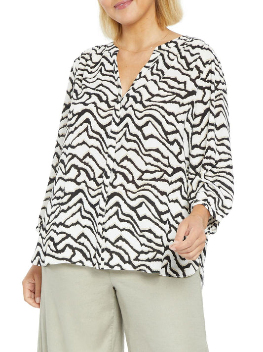 NYDJ - Semi-Sheer Pintuck Button-Down Blouse - Sz 1X