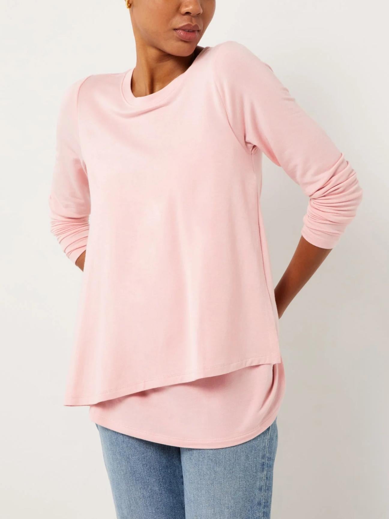 A Pea In The Pod - Pull Over Long Sleeve Nursing Tee - Sz SM