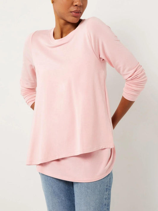 A Pea In The Pod - Pull Over Long Sleeve Nursing Tee - Sz SM