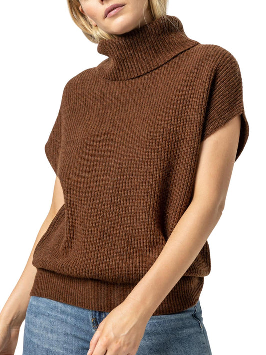Lilla P - Ribbed Sleeveless Wool-Cashmere Blend Turtleneck Sweater - Sz M