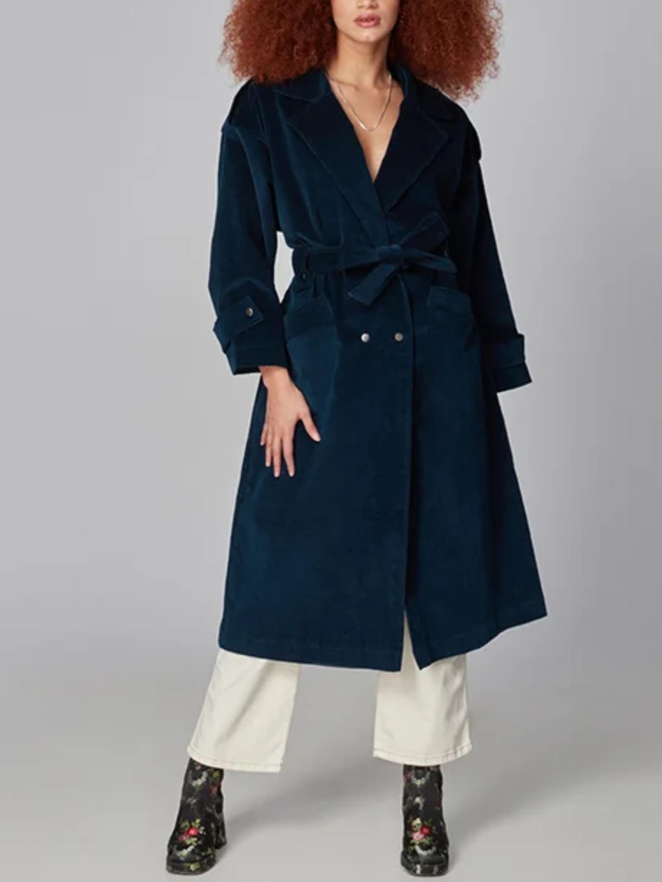Lola Jeans - Avery Lazurite Cord Trench Coat - Sz XS
