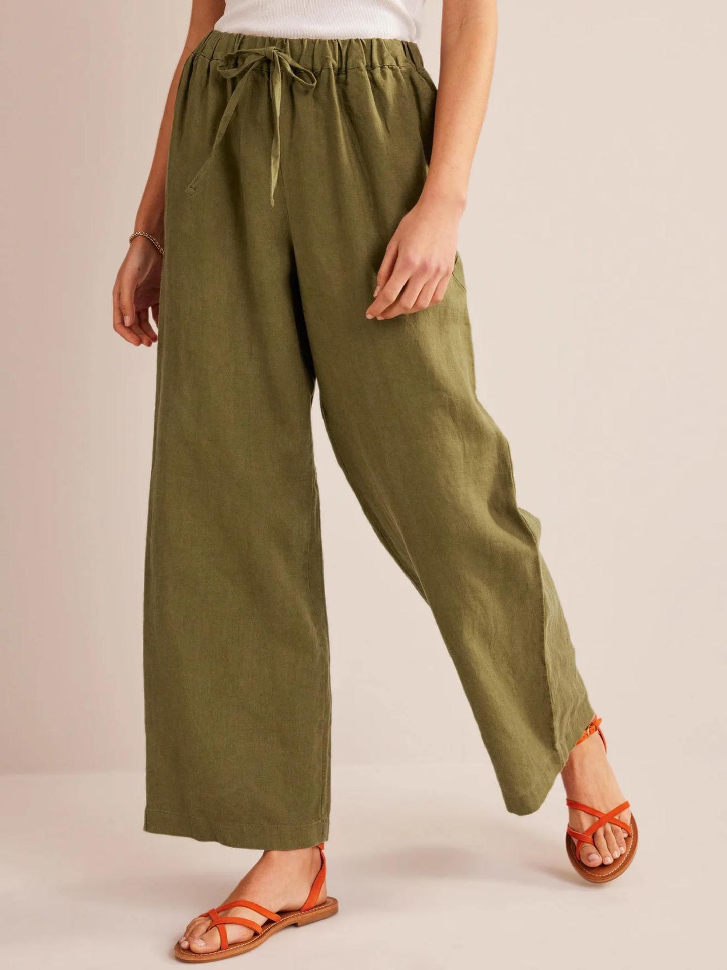 Boden - Relaxed Pull-on Linen Pants - Sz 8