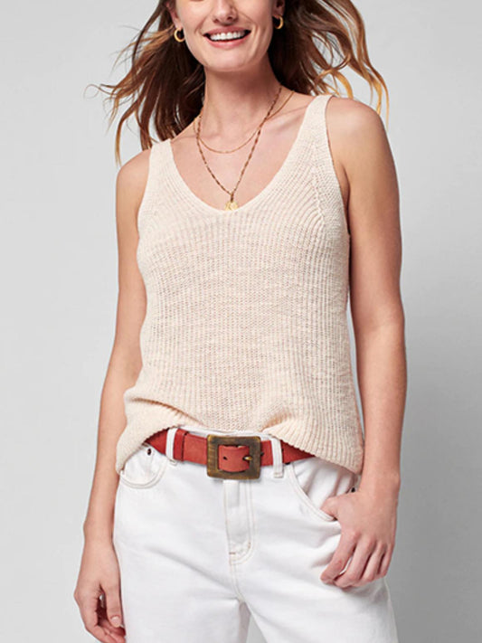 Faherty - Miramar Linen Blend Sleeveless Tank - Sz M