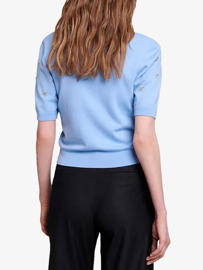 Maje - Millennium Embellished Wool-Blend Crew Neck Sweater