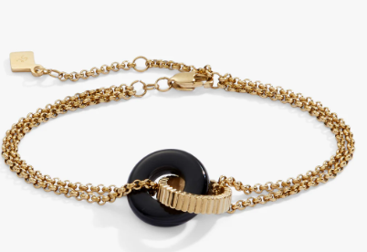 Alex and Ani Black Onyx Textured Bracelet